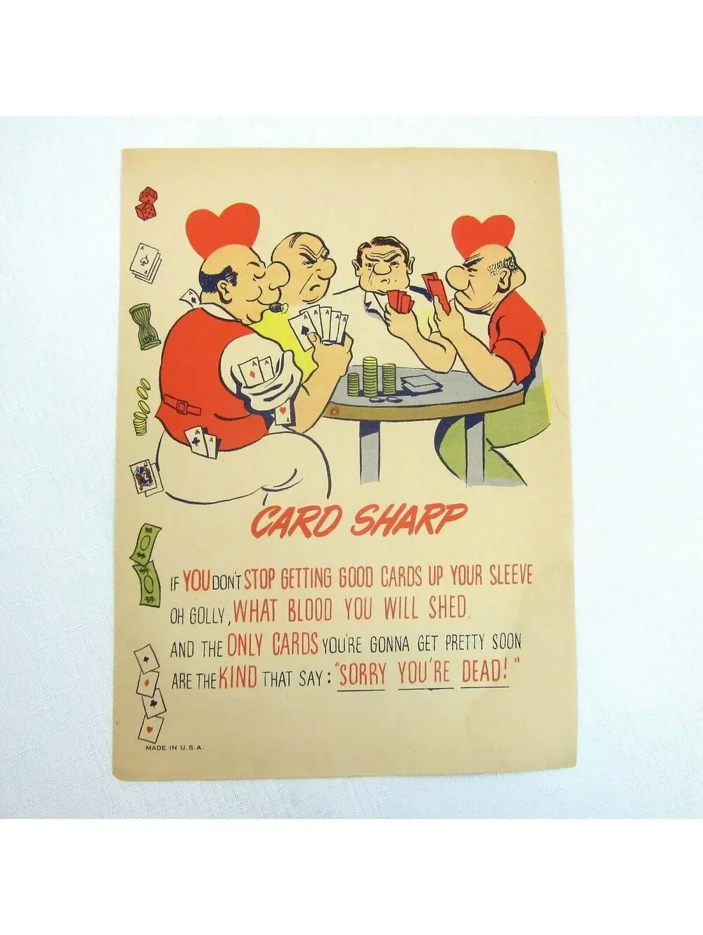Vintage Vinegar Valentine Card Sharp Penny Dreadful Sarcasm Insult Poem Ephemera